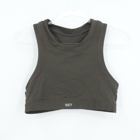 Set Active x Justine Skye Sports Bra Womens Small Brown Sportbody Racerback Gym - Picture 1 of 11